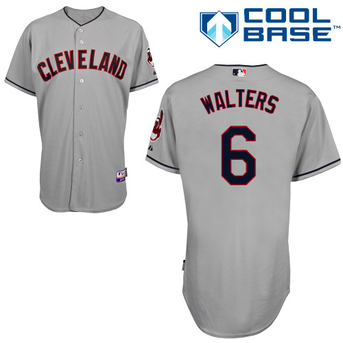 Zach Walters #6 Youth Baseball Jersey-Cleveland Indians Authentic Road Gray Cool Base MLB Jersey